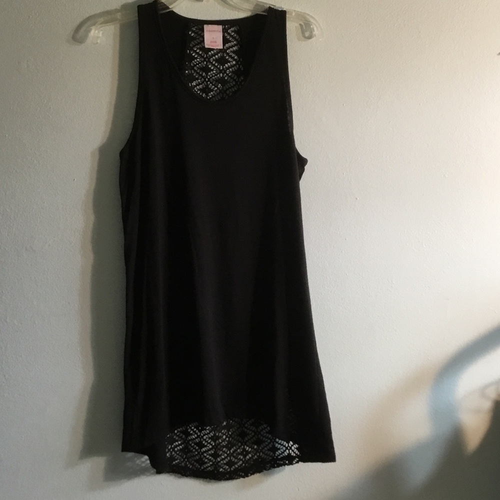 Xhilaration Black Crochet Back Swim Coverup